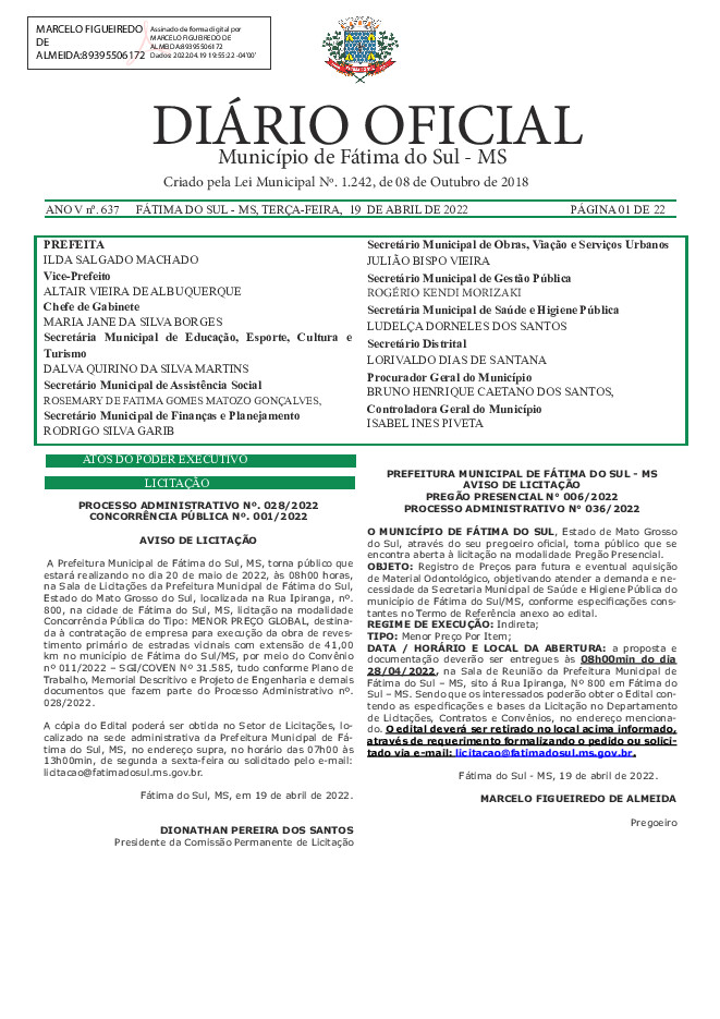 Diário Oficial - Edição nº 637