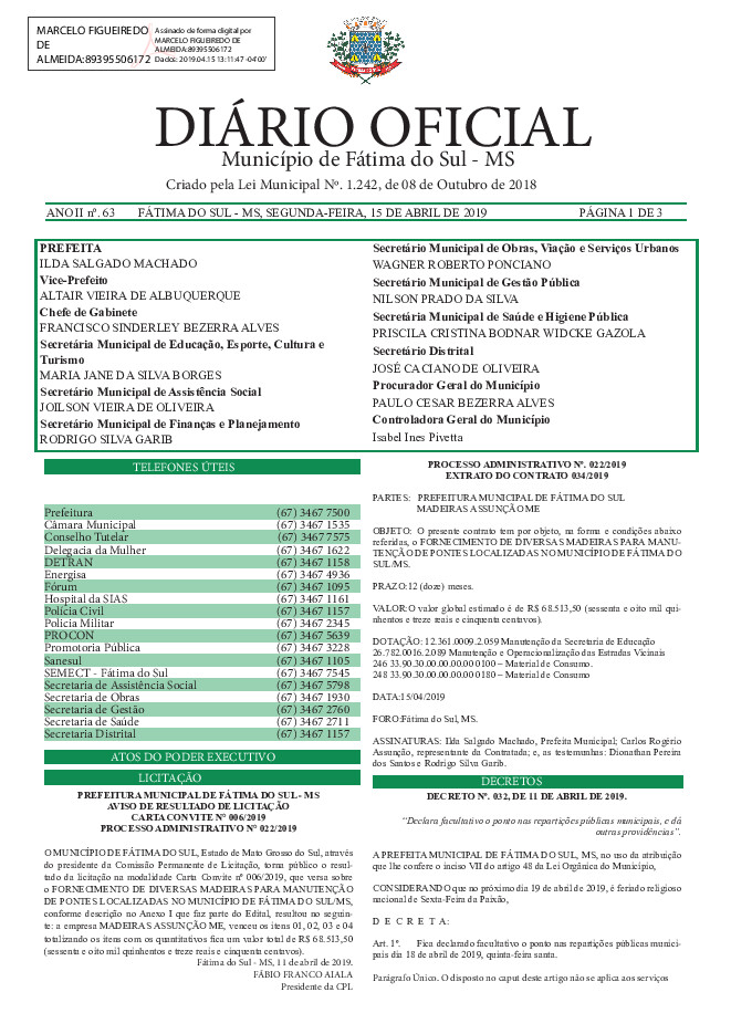 Diário Oficial - Edição nº 63