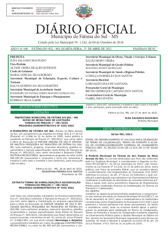 Diário Oficial - Edição nº 640