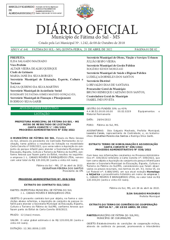 Diário Oficial - Edição nº 641