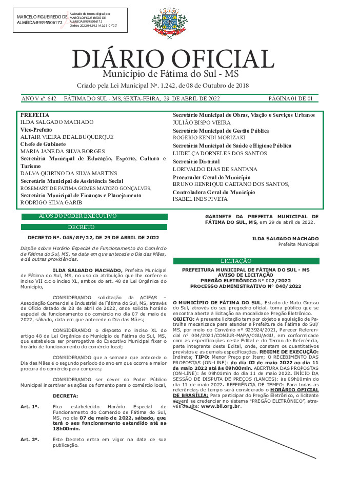 Diário Oficial - Edição nº 642