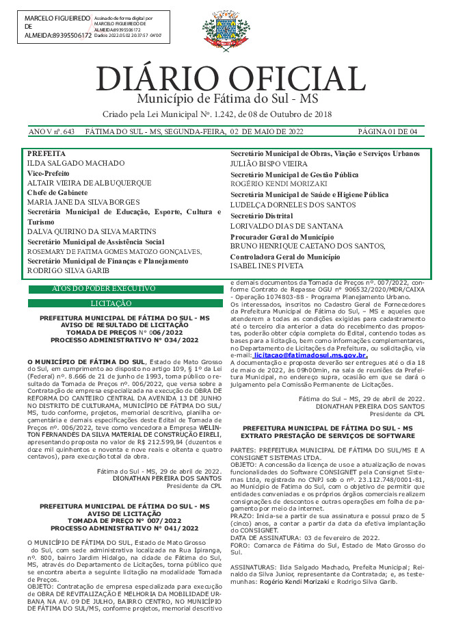 Diário Oficial - Edição nº 643