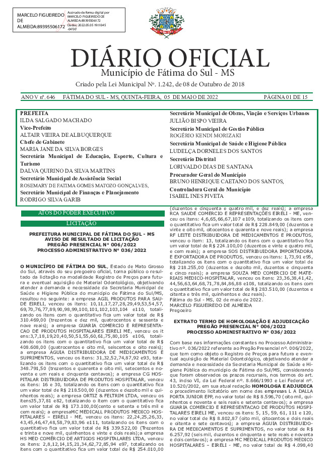 Diário Oficial - Edição nº 646