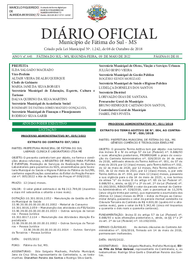 Diário Oficial - Edição nº 648