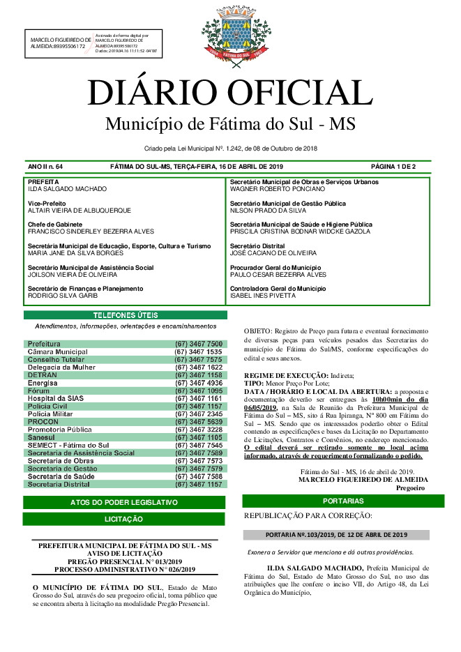 Diário Oficial - Edição nº 64