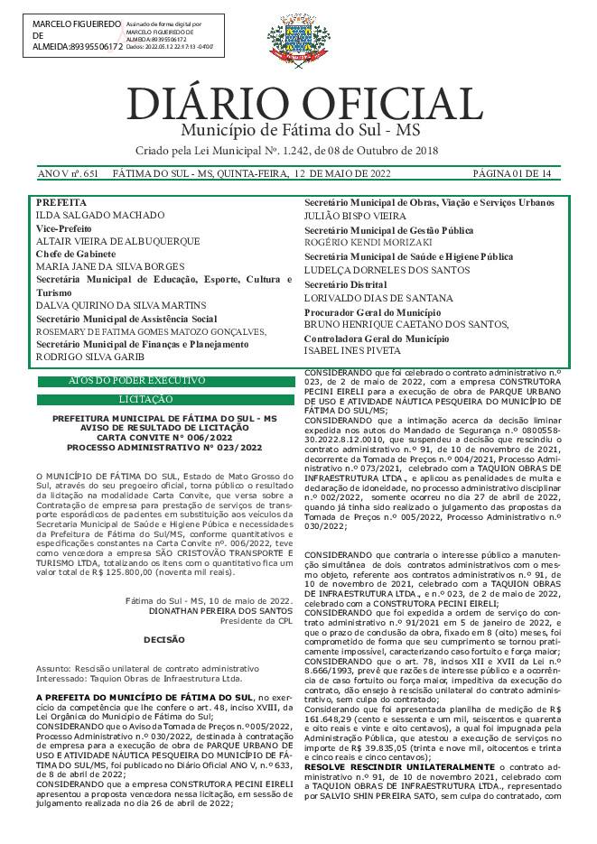 Diário Oficial - Edição nº 651