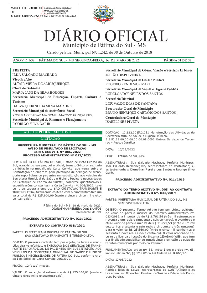 Diário Oficial - Edição nº 652