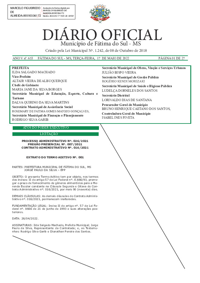 Diário Oficial - Edição nº 653