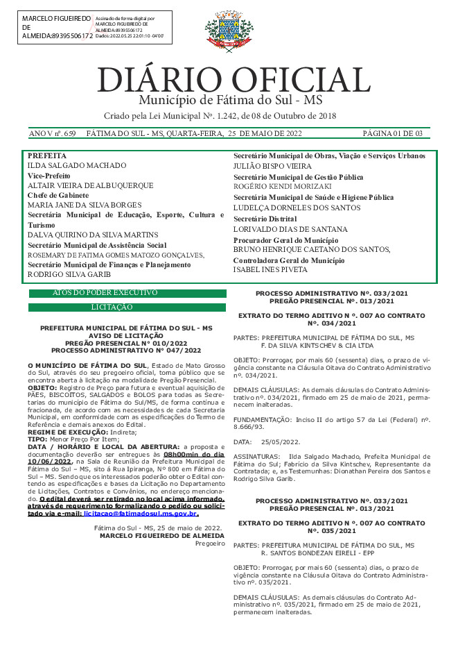 Diário Oficial - Edição nº 659