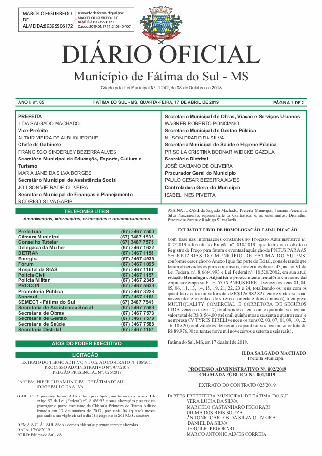 Diário Oficial - Edição nº 65