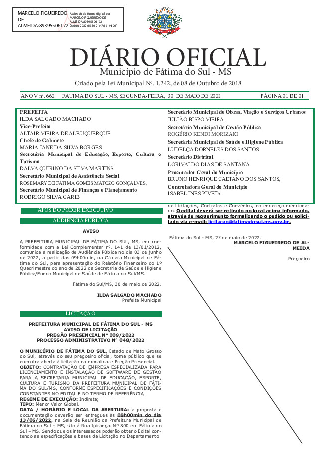 Diário Oficial - Edição nº 662