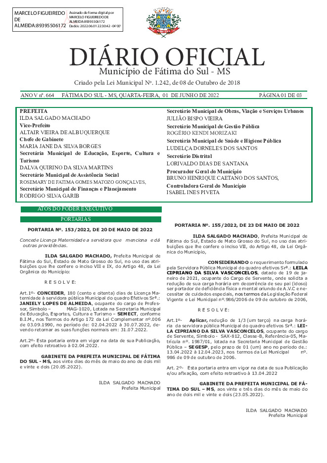 Diário Oficial - Edição nº 664