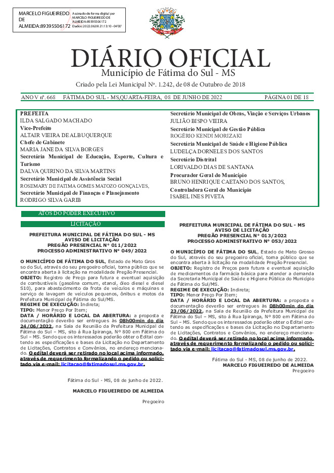 Diário Oficial - Edição nº 668