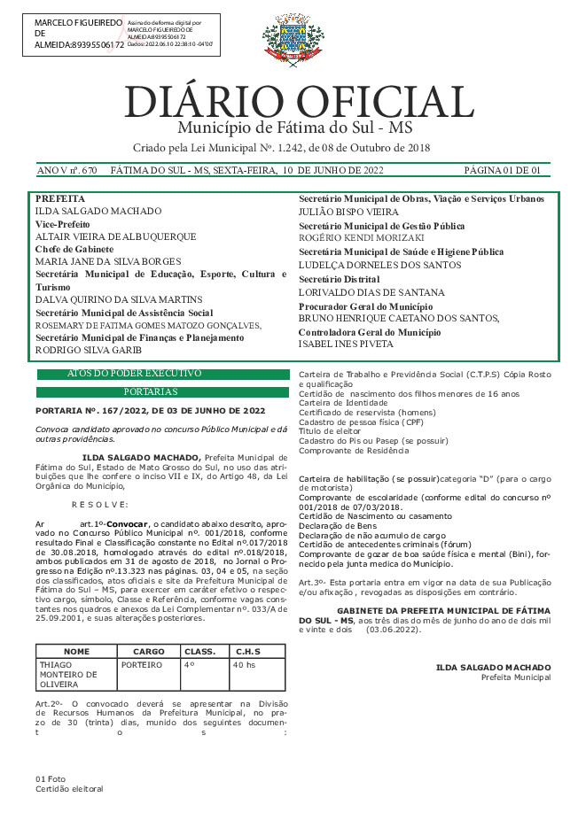 Diário Oficial - Edição nº 670