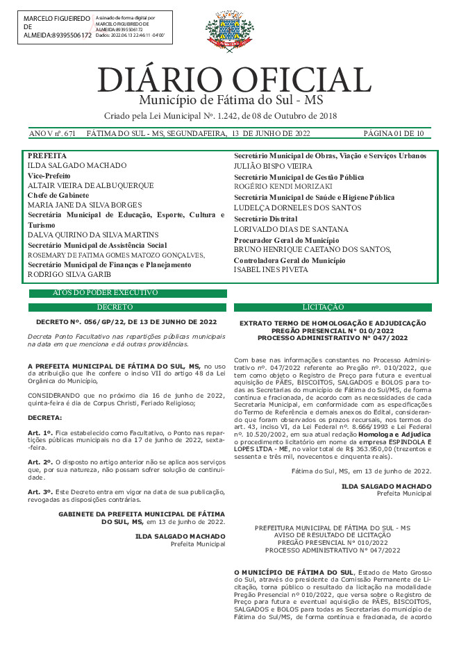 Diário Oficial - Edição nº 671