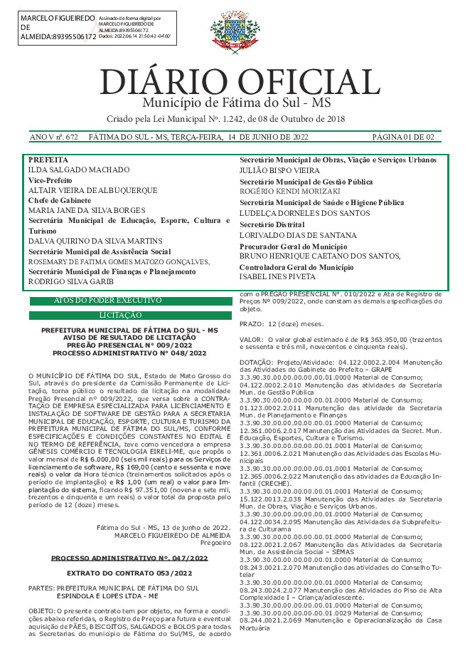 Diário Oficial - Edição nº 672