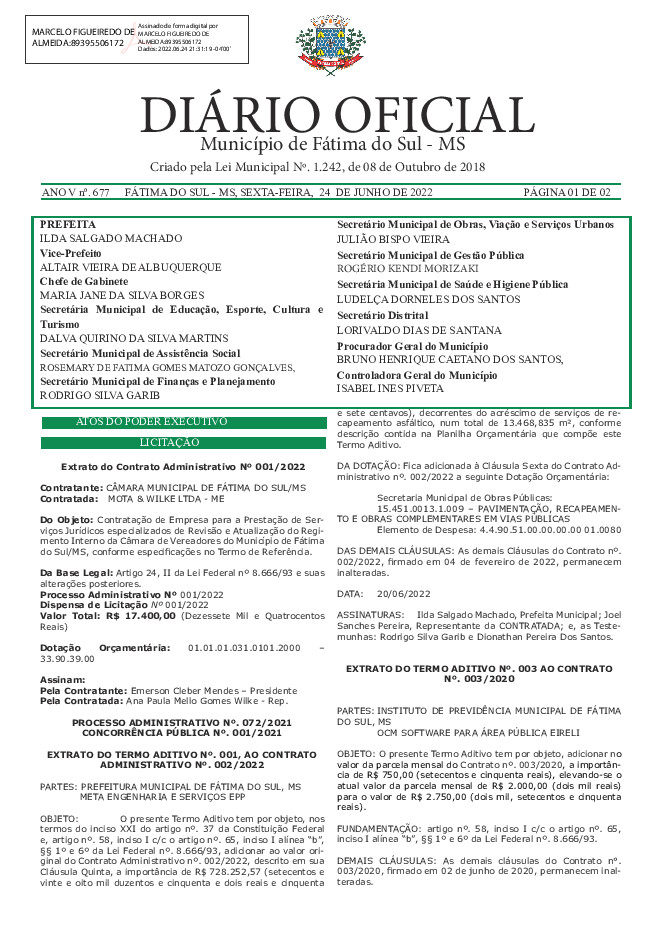 Diário Oficial - Edição nº 677