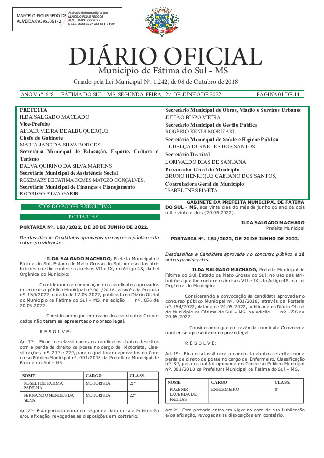 Diário Oficial - Edição nº 678