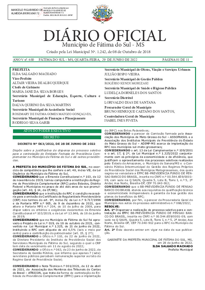 Diário Oficial - Edição nº 680