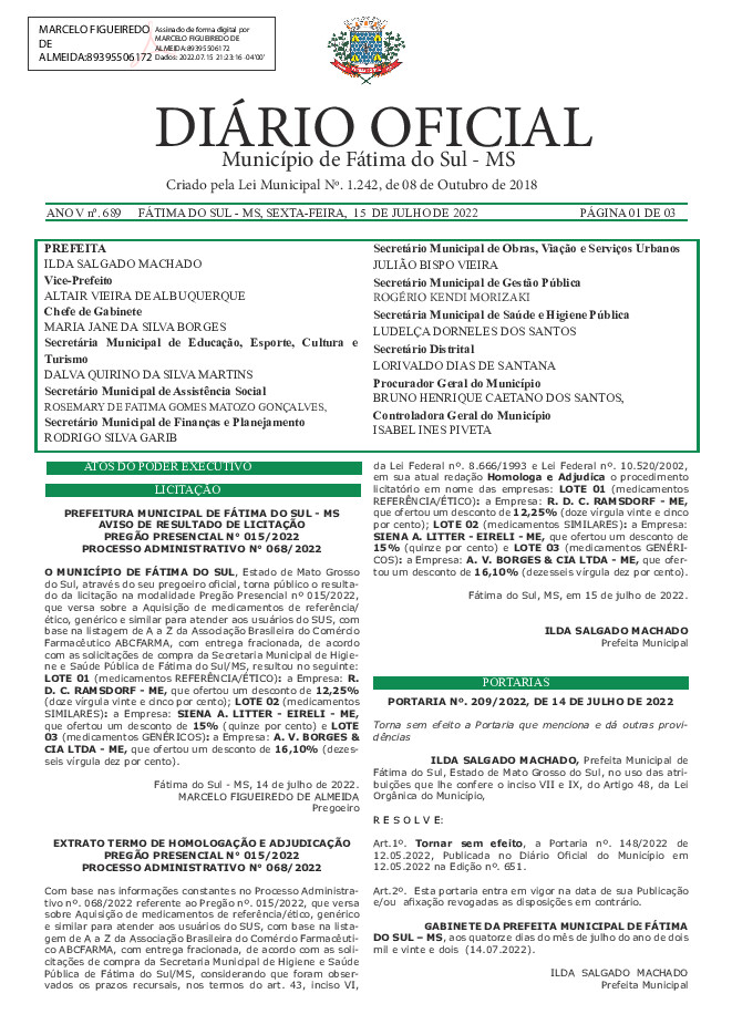 Diário Oficial - Edição nº 689