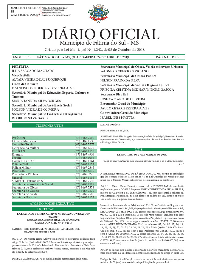 Diário Oficial - Edição nº 68