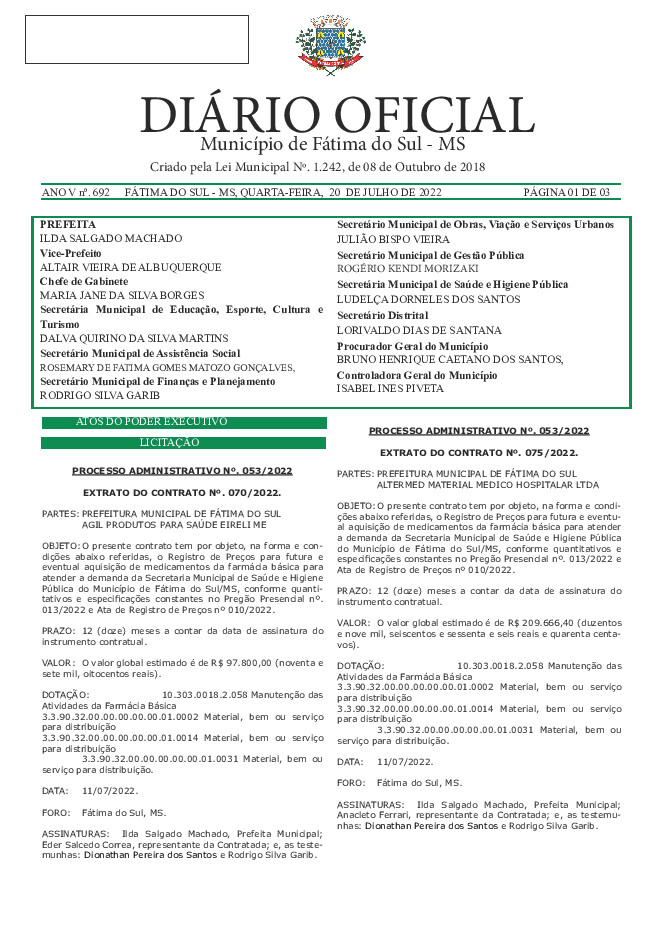 Diário Oficial - Edição nº 692