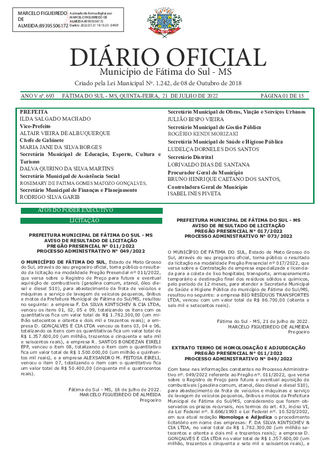 Diário Oficial - Edição nº 693