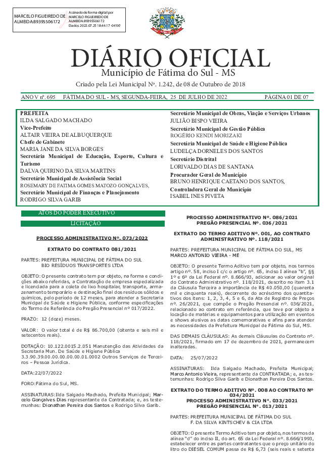 Diário Oficial - Edição nº 695