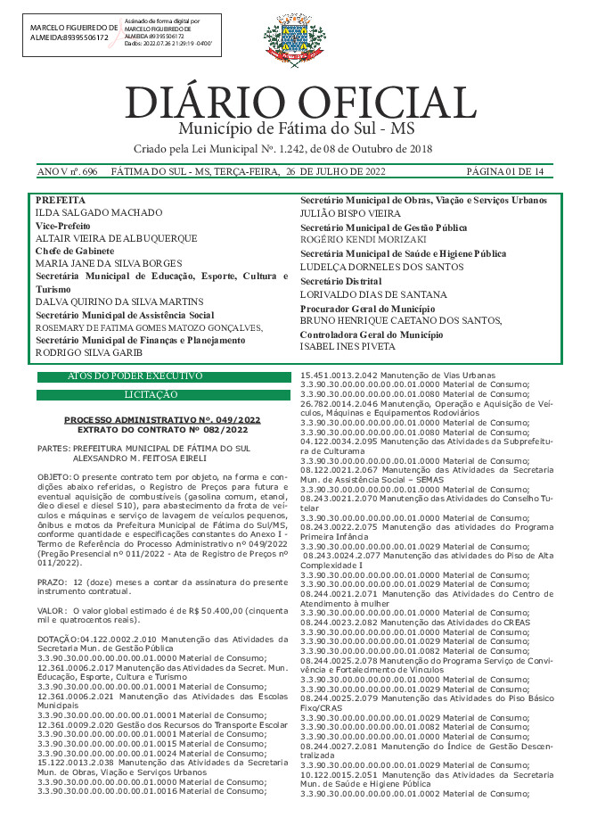 Diário Oficial - Edição nº 696