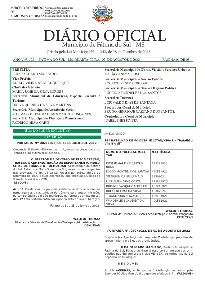 Diário Oficial - Edição nº 702