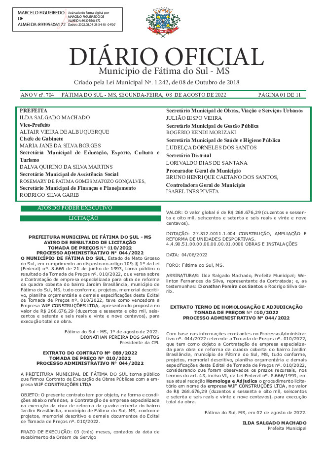 Diário Oficial - Edição nº 704