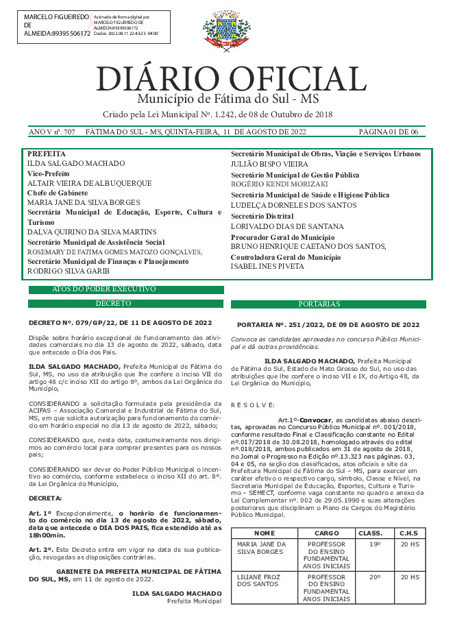 Diário Oficial - Edição nº 707