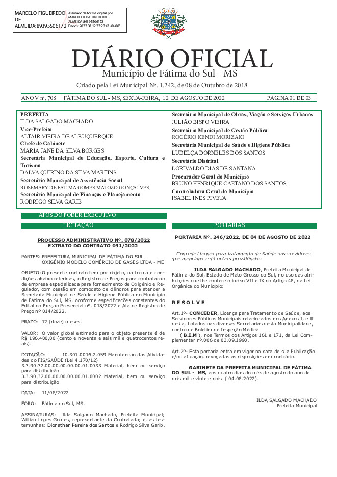 Diário Oficial - Edição nº 708