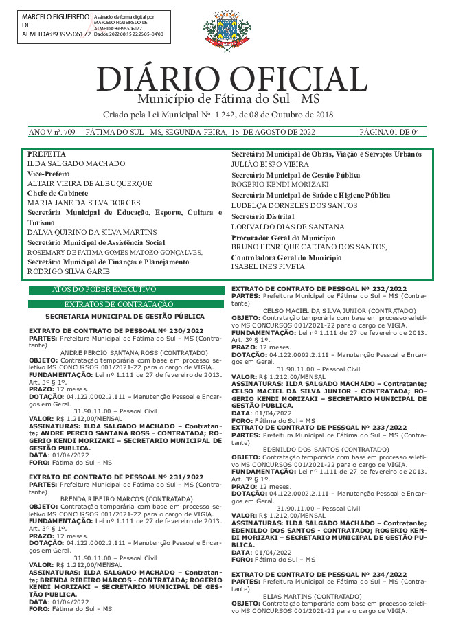 Diário Oficial - Edição nº 709