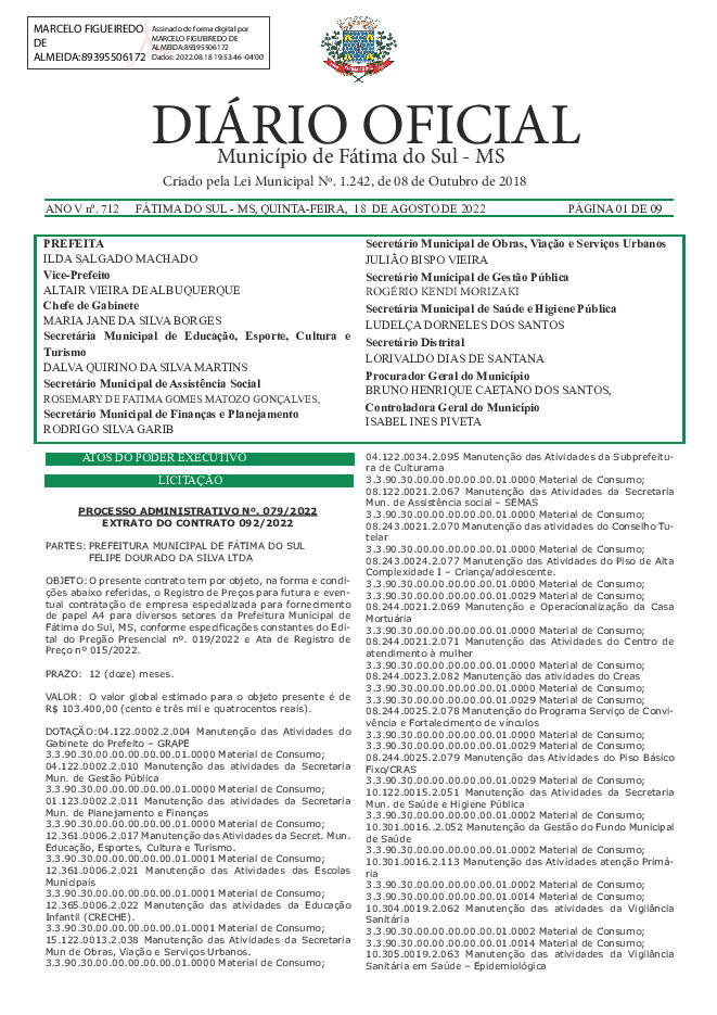 Diário Oficial - Edição nº 712