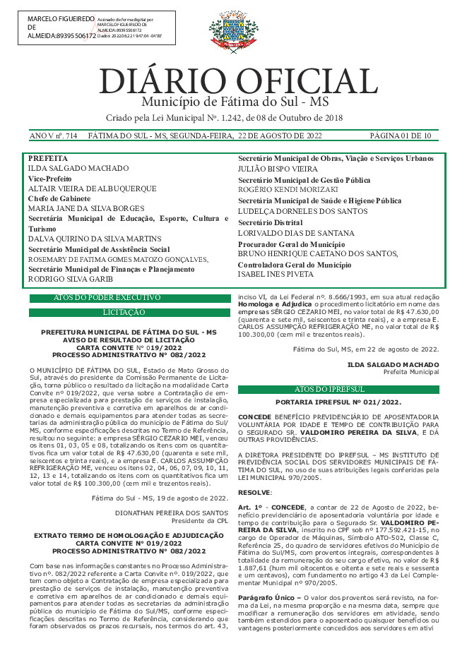 Diário Oficial - Edição nº 714