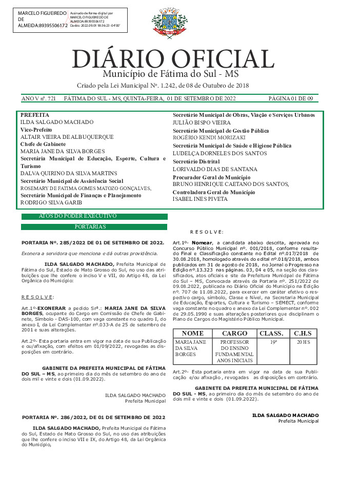 Diário Oficial - Edição nº 721