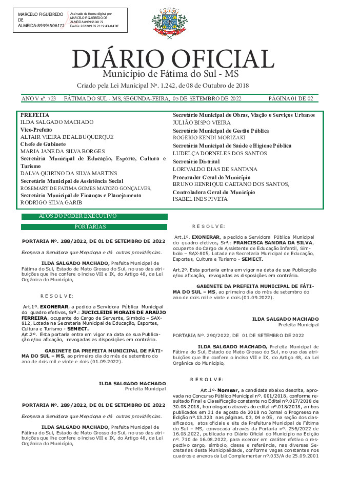 Diário Oficial - Edição nº 723