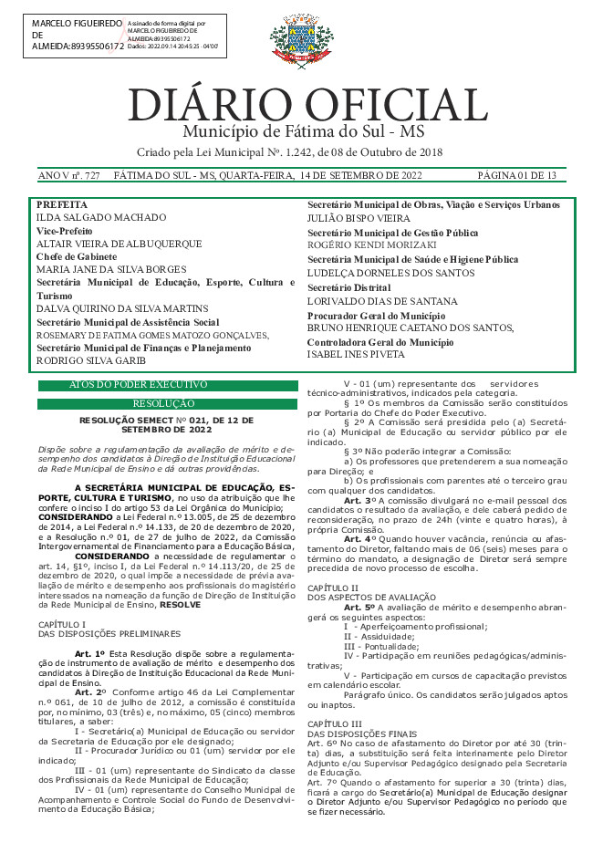 Diário Oficial - Edição nº 727