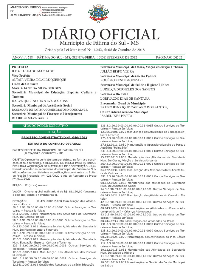 Diário Oficial - Edição nº 728