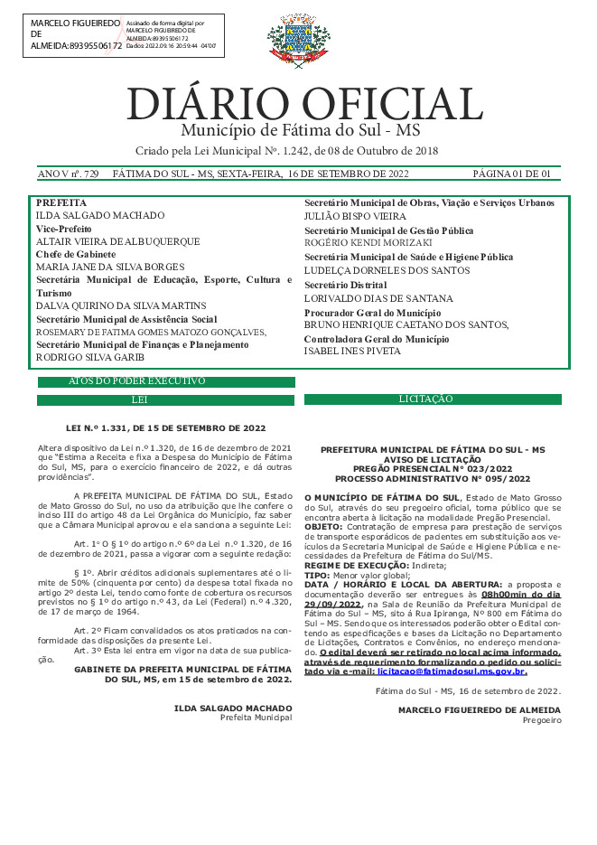 Diário Oficial - Edição nº 729