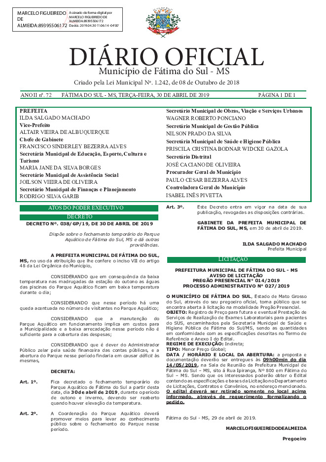 Diário Oficial - Edição nº 72