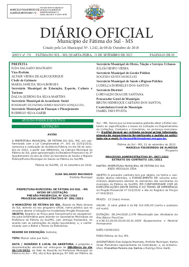 Diário Oficial - Edição nº 731