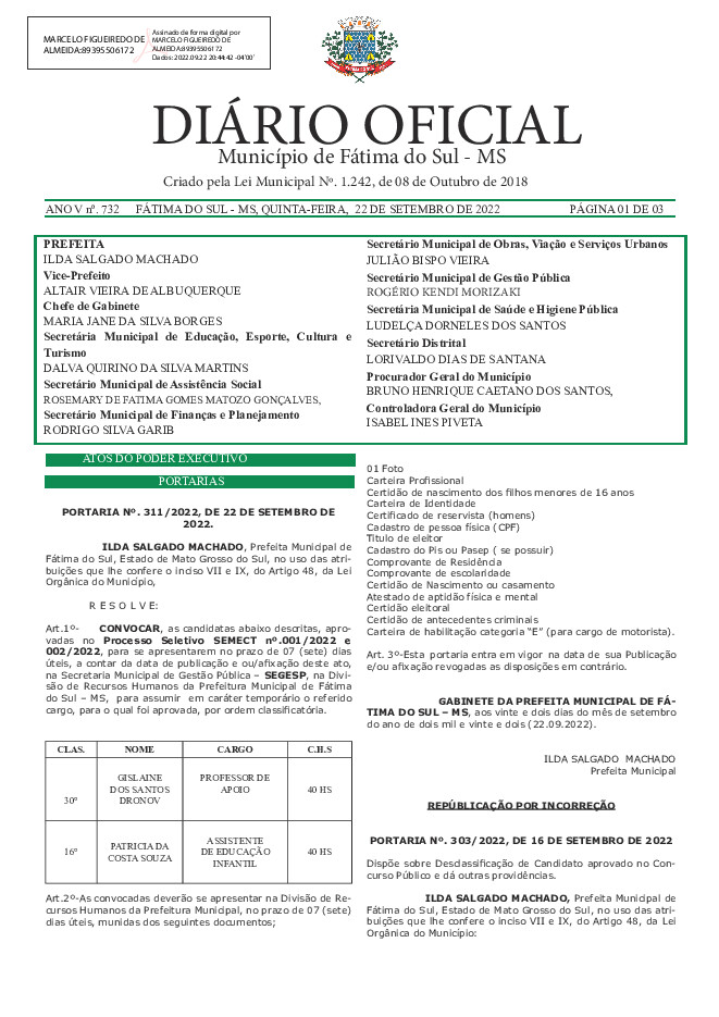 Diário Oficial - Edição nº 732