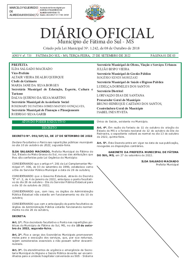 Diário Oficial - Edição nº 735