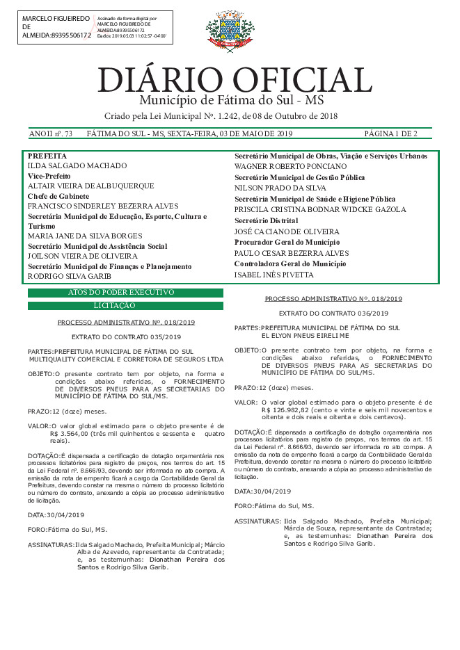 Diário Oficial - Edição nº 73