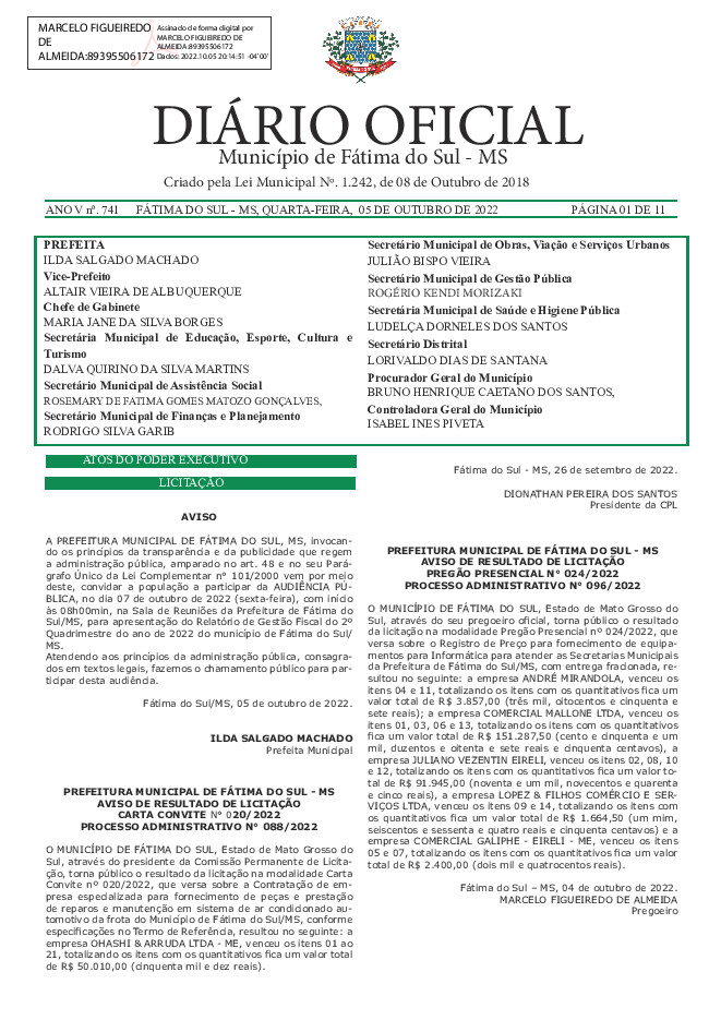 Diário Oficial - Edição nº 741