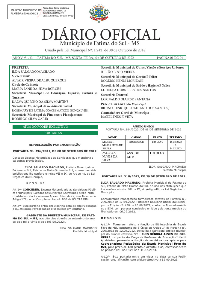 Diário Oficial - Edição nº 743