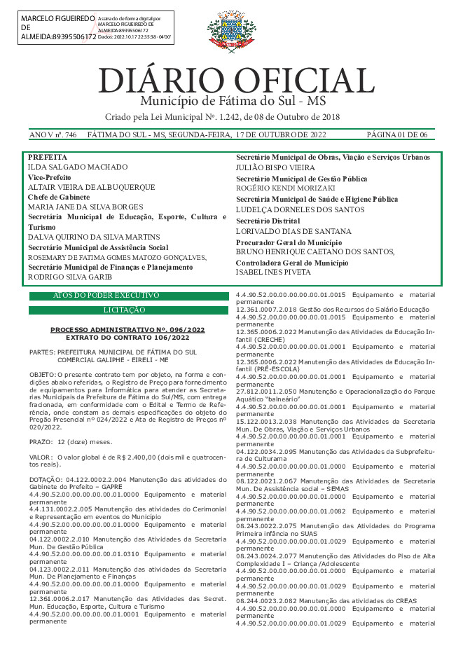 Diário Oficial - Edição nº 746