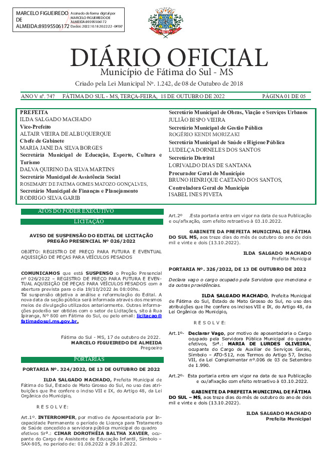 Diário Oficial - Edição nº 747